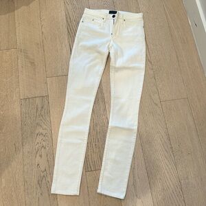 White mid rise skinny jeans theory 24